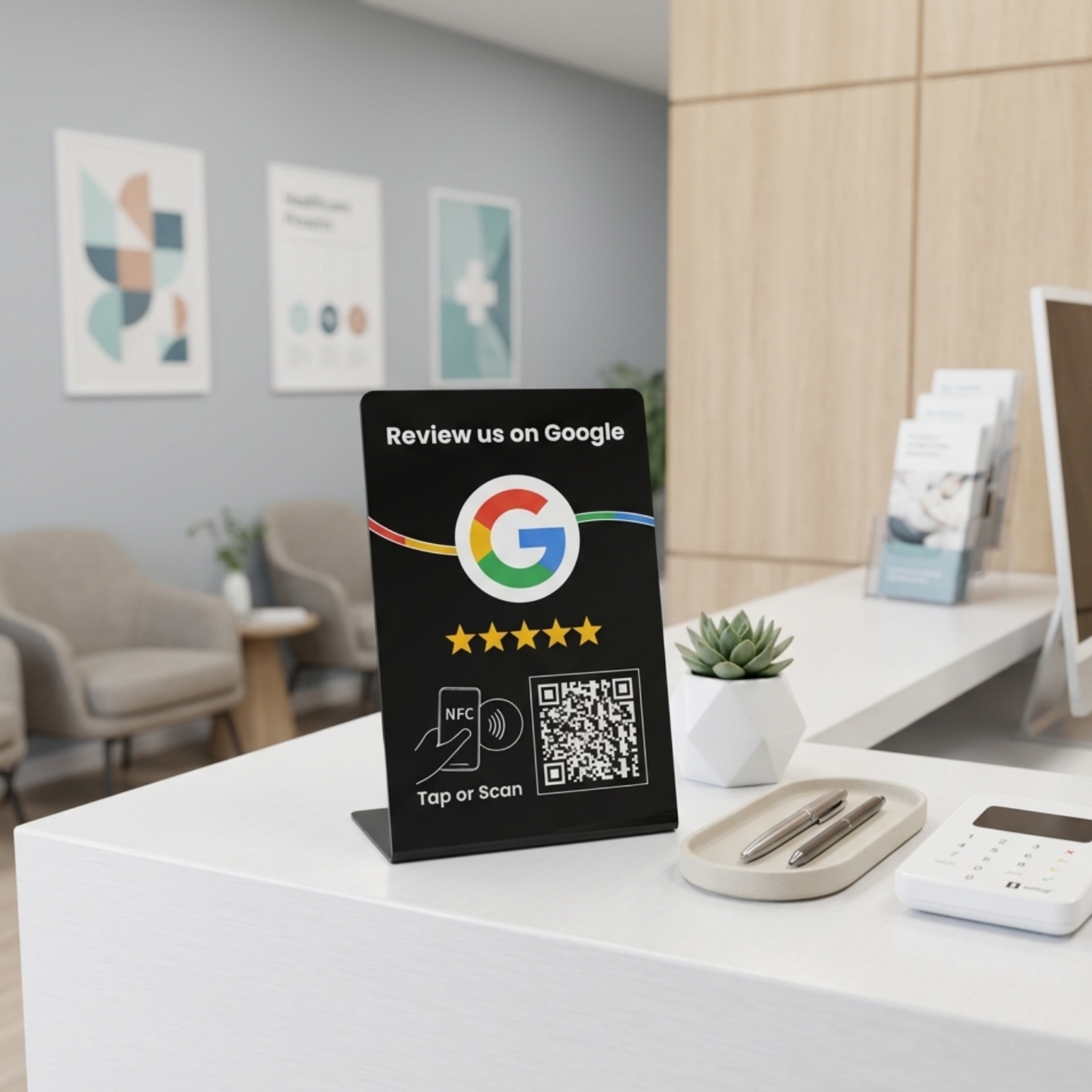 NFC Aufsteller Google schwarz